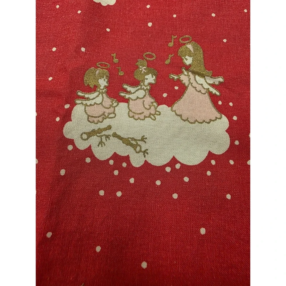 Södahl Denmark Vintage Red Christmas Angel Christmas Cotton Tablecloth Rectangle
